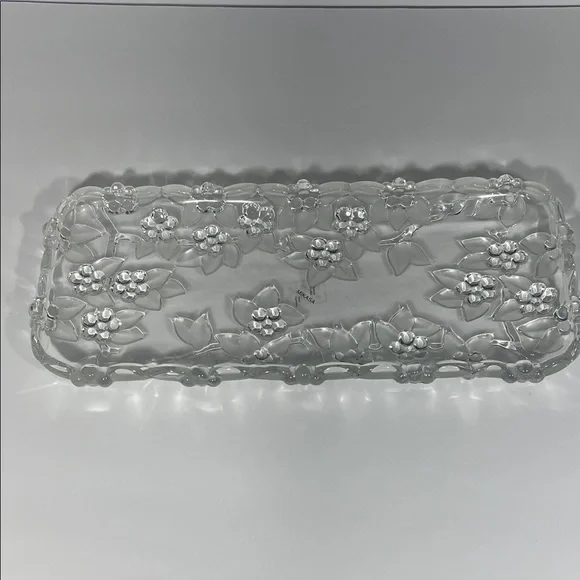 Mikasa West Germany Clear Serving Dish/Tray Floral Walther Crystal - Picture 3 of 5